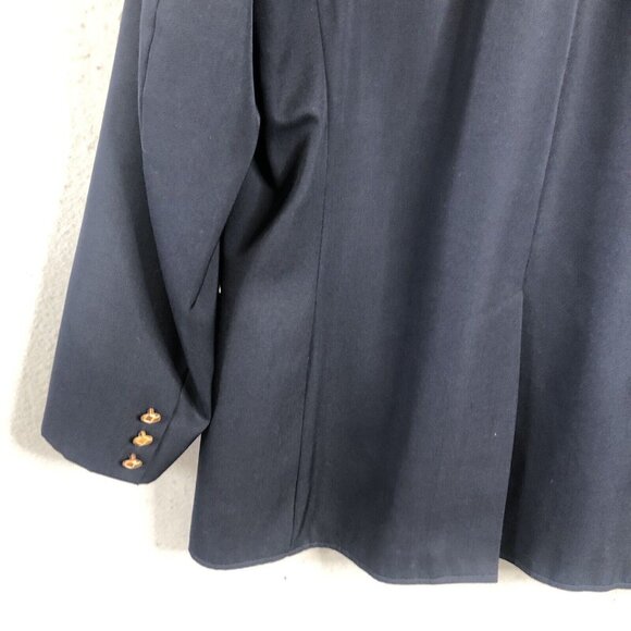 Vintage Pioneer Wear Blazer Mens 48 Navy Blue Western Sport Coat Jacket Office - Picture 15 of 16